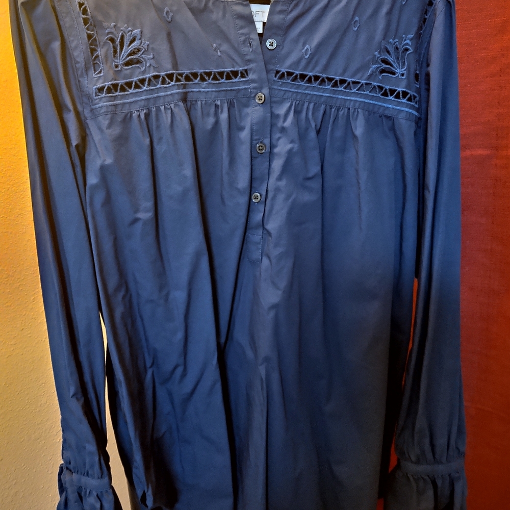 Blue Loft Shirt with Cute Sleeve Ties